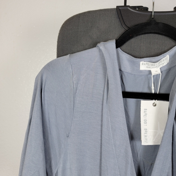 Barefoot Dreams Luxe Milk Jersey 3/4 Sleeve Wrap Dress Size 1X Waterloo Gray - Picture 3 of 7